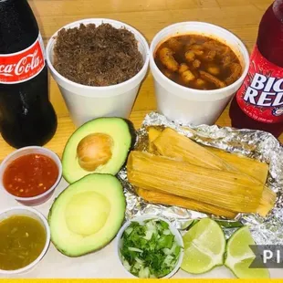Barbacoa, menudo and tamales
