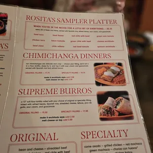 menu