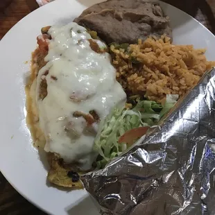 Chile relleno lunch special. Very delicious and extra stuffed.