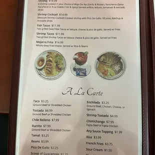 Menu as of 8/31/2024