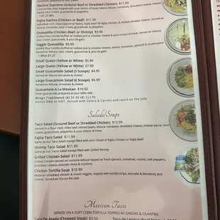 Menu as of 8/31/2024