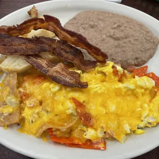 Chilaquiles Specialty with bacon