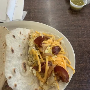 a breakfast burrito