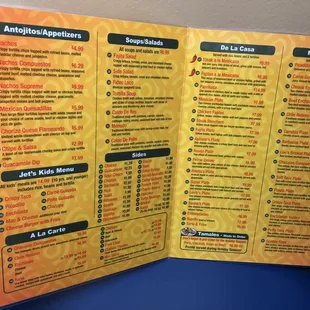 menu