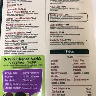 Menu page 1