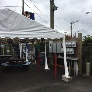 Covered outside eating area
