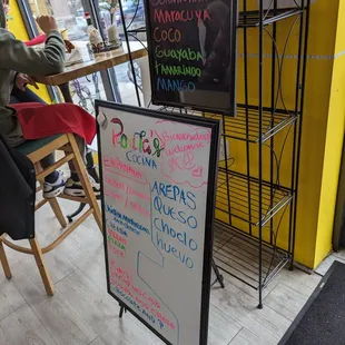 Drinks and Empanada Varieties Available that Day