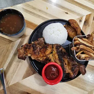Grilled Pork Steak Platter