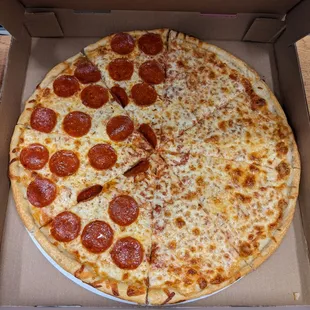 Large 1/2 cheese/pepperoni
