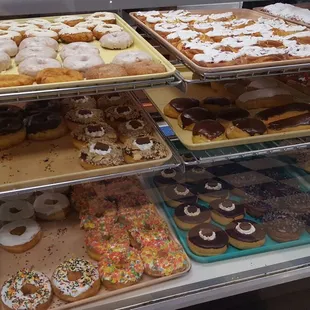 a variety of doughnuts on display