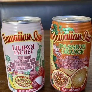 two cans of hawaiian sun