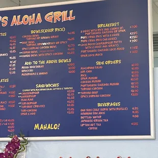 menu