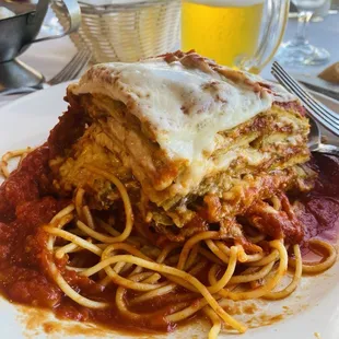 Eggplant Parmigiana Pasta Thinly Sliced and stacked perfectly!