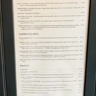 Menu as of 5/18/20