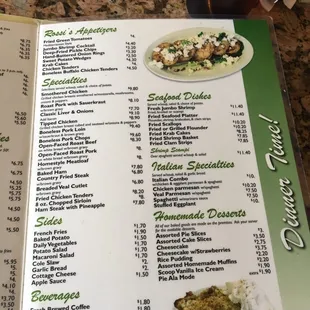 sushi and sashimi, menu