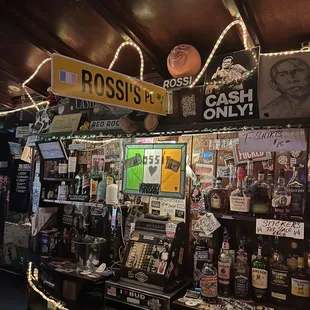 a display of various liquors