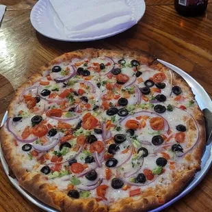 a pizza on a table