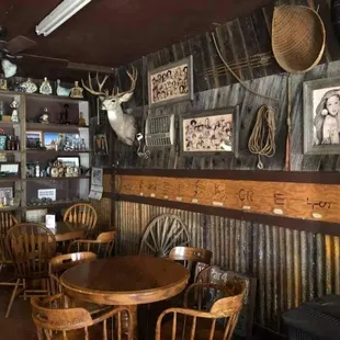 Inside Rossi's Bar, rustic western atmosphere!