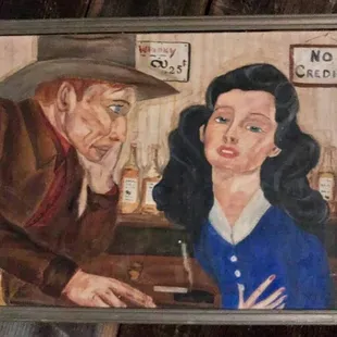 Actually painted in Rossis Bar in the early 1940s and given to owner!