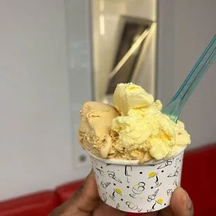 GELATO - Salted Caramel and Lemon Custard flavours --  on Friday, 8 March 2024