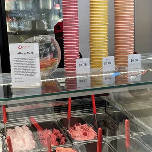 Cup sizes and pricing