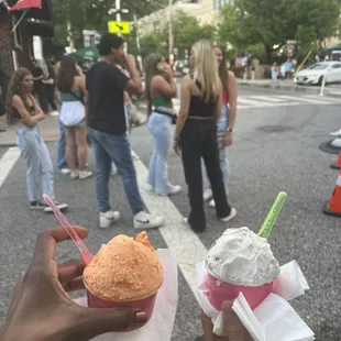Blood orange &amp; brownies and cream