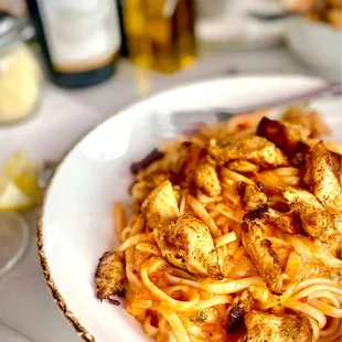 Gluten-Free Penne in Spicy Pink Sauce &amp; Blackened Chicken