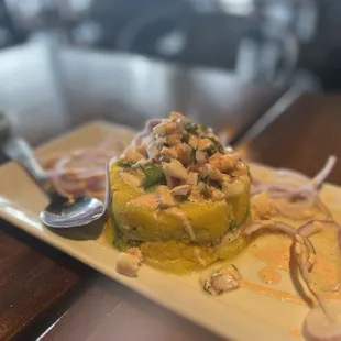 a plate of food on a table