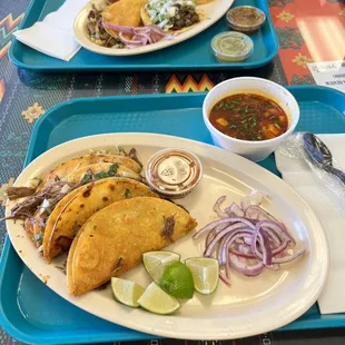 Delicious Birria Taco Plate with consome $10.99 as of July 2023