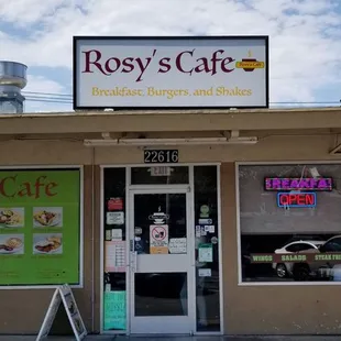 the front of the restaurant