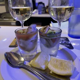 We had four rounds of the oyster shooters (no alcohol)