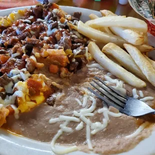 Chilaquiles with carne asada.