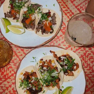 Bistec Tacos and Al Pastor Tacos