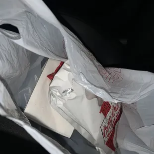 the inside of a bag
