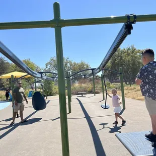 They have a zip line on the far end of this park! So cool and inclusive!