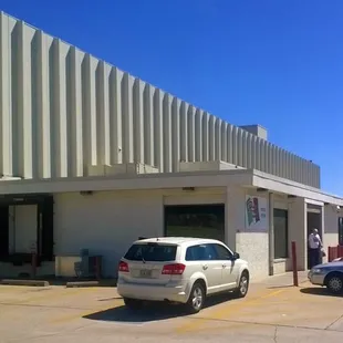 two cars parked outside