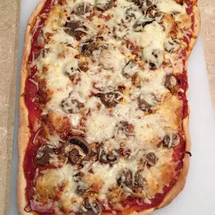 Homemade pizza with Rotella's crust