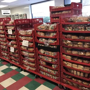 Racks of bread