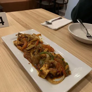a plate of food on a table