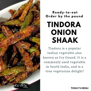Homestyle Tindora Onion Shaak