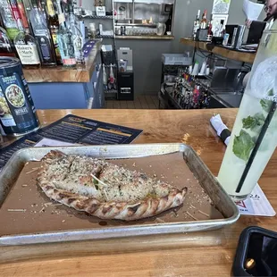 Combination calzone and Rojito lemon flavor