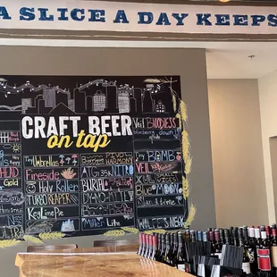 Bar area and on tap options