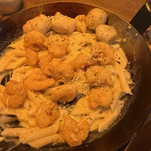 Fried Shrimp Alfredo