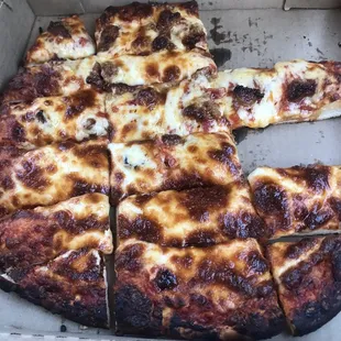 Double cheese half pep and sausage