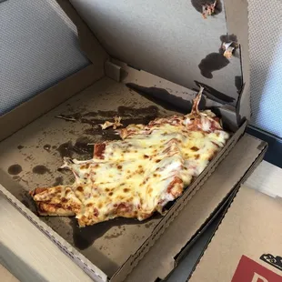 This is how Pizza gets delivered to our event. Over 4 pizzas dropped by deliver girl. We called and let them know and they did NOT care!!!!!