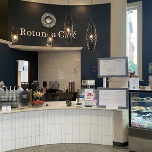 a counter with a variety of food items