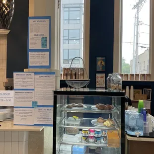a display of pastries and pastries