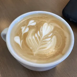 a cup of coffee on a table