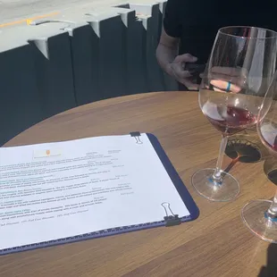 Tasting menu for the day