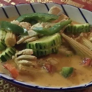 Panang Curry Chicken with EXTRA Baby Corn